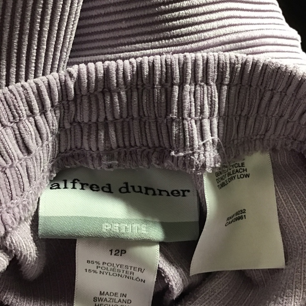 Alfred Dunner Womens Corduroy Pants Color Lavender Vintage Sz 12P Retro 1980s-90 - Picture 9 of 9